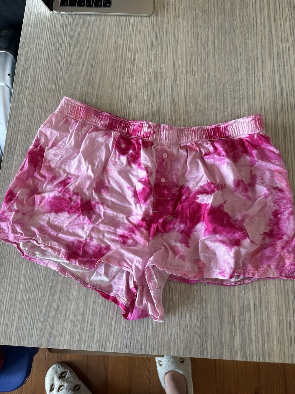 Vintage PINK Victoria's Secret Women's Tie-Dye Sleep Shorts Pink Logo Accent L